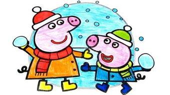 动漫明星打雪仗儿童画,动漫明星与孩子们欢乐打雪仗的童趣时光